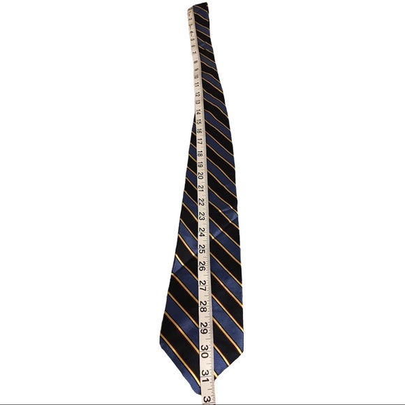 Barbara Blank Blue Striped Silk Tie - Picture 3 of 5